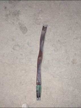 Brown Leather Girth with Green Elastic Ends